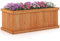 COSTWAY Wooden Garden Planter, Rectangular Trough Box Flower Pot with Drain Holes, Herb Plant Vegetables Container for Indoor Outdoor Backyard Patio Balcony (78 x 35 x 30cm, 4 Holes)
