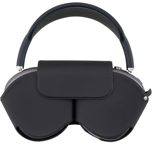 VibeyCases Smart Case für AirPods Max - Schlafmodus kompatibel, niedliche Abdeckung mit Schlüsselschlaufe, weiches Futter, Anti-Staub und Kratzer, tragbare Reise-Airpod Max Hülle (Schwarz mit