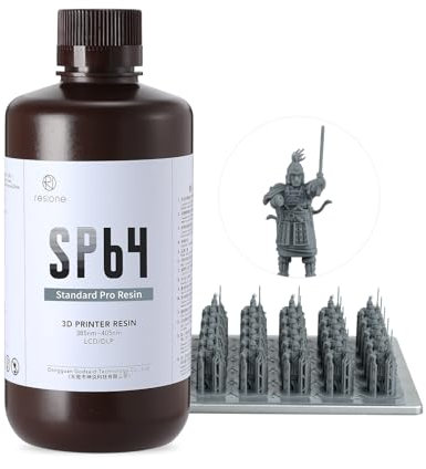 RESIONE SP64 Resin for 3D Drucker - UV 405nm Standard Pro Resin - Photopolymer-Kunstharz Flüssige 3D-Druckmaterialien Geringe Wasseraufnahme Einfach zu Drucken für LCD/DLP/MSLA 3D Drucker-Blaugrau 1KG