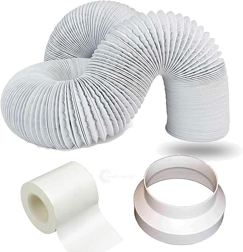 Air Conditioner Duct Hose 3m - 4 inch Diameter(100mm) PVC Flexible Vent Pipe Universal Kit Air Conditioning Hose Extension - Multi Size