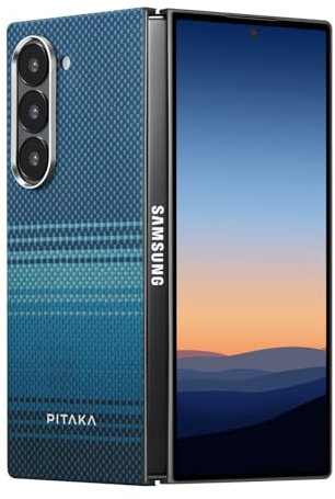 pitaka Magnetische Hülle für Samsung Galaxy Z Fold 6 aus 100% Aramidfaser Ultradünne Handyhülle Kompatibel mit Magsafe Langlebige Schutzhülle mit Angenehmer Haptik [MagEZ Case 5] Mondaufgang