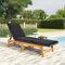 Iiaky Sonnenliege mit Kissen Poly Rattan & Massivholz Akazie Strandstuhl Holz Rattan MöBel Sonnenliegen