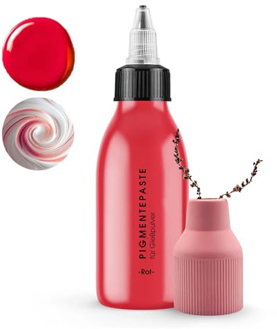 Kala Art Farbpigmente für Gießpulver - 150ml (Rot) für Bastelgips - Abtönfarbe für Bastelbeton, Reliefgießpulver & Modelliermasse - Zubehör zum Gips gießen Deiner kreativen Projekte