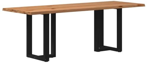 vidaXL Esstisch Hellbraun 220x80x74 cm Massivholz Eiche Rechteckig, Küchentisch, Restauranttisch, Tisch Restaurant, Esszimmertisch, Bistrotisch