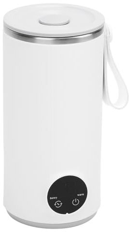 Hervidor Eléctrico de Viaje, Hervidor de Agua Inalámbrico Portátil para té y café, Calentador de Agua Recargable de 400ML a 55°C, Agitador Giratorio Incorporado