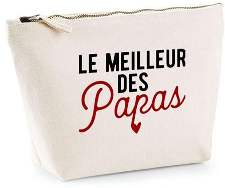 Otshirt Trousse Le Meilleur des Papas | Pochette Toilette Maquillage | Idée Cadeau Père Humour Original Noël Anniversaire Fête des Pères Famille Amour Naissance Retraite