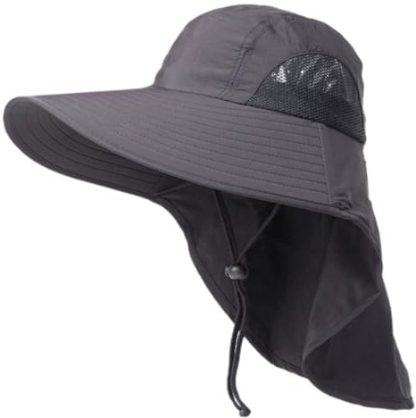 EIROVYA Chapeau de Soleil Unisexe - Large Bord UPF 50+ avec Protection de la Nuque pour Pêche et Randonnée, Homme et Femme