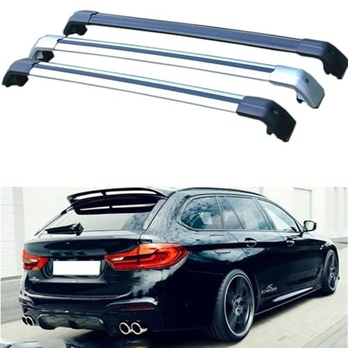 WBWJYAI Dachgepäckträger Dachträger-Querstangen Dachträger aus Aluminium für BMW 5-Series Touring Wagon 5-dr Estate G31 2017-2021 2 Stücke Relingträger Gepäckablage,B