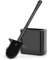 FUNPALA Brosse WC Silicone, Brosse à WC en INOX avec Tête Flexible - Brosse à WC à Long Manche avec Protection Anti-éclaboussures - Balai Toilette WC Noir pour La Salle de Bain