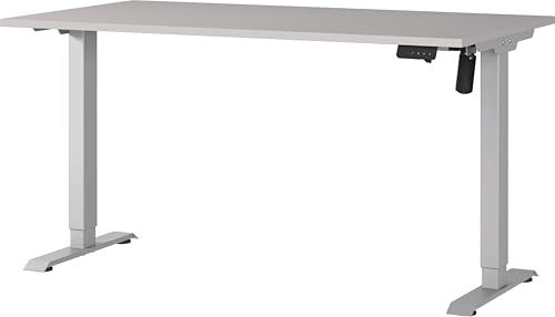 Germania Schreibtisch 8023-643, in Kaschmir/Silber, elektr. höhenverstellbar, 140 x 119 x 80 cm (BxHxT)