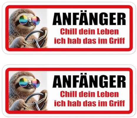 2 PCS Fahranfänger Magnet Schild 20x8 Cm Anfänger Schild Auto, Lustiges Fahranfänger Auto, Wetterfest & Hochgeschwindigkeitsfest (Fahranfänger)