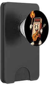 Awesome Matchbox with Flames and Cool Electric Guitar Outfit PopSockets PopWallet for MagSafe
