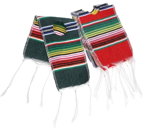 SOLUSTRE 4Stücke Bierponchos Mexikanische Flaschen Dekoration mit Bunten Serapes für Partys Geburtstagsfeiern Hochzeiten und Festivals für Bierflaschen