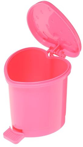 Mobestech Papelera De Escritorio Adorable De Para Cocina Oficina Cubo De Basura Tapa Color Rosa Para Uso Diario Escritorios o Espacios Pequeños