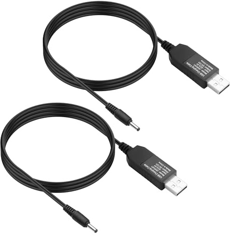 JSADZKJ 2PCS USB to DC Voltage Step-Up Cable,5V to 12V USB to DC 3.5X1.35mm Power Cable,5V Type A to 12V Booster Converter Cable for Routers,Led Light Strips,Cameras-1M/3.28Ft
