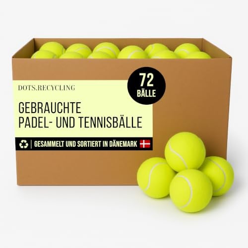 Dots.Recycling Pelotas de pádel de tenis recicladas, 72 unidades, pelotas de padel y pelotas de tenis para entrenamiento y perros, ideales para juegos, deportes y pelotas de secado