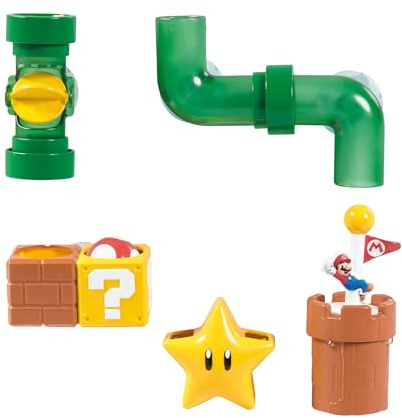 My Mario Bade Spielzeug Rohre Set, Kinder Badewanne Spielzeug mit Wasser System zum Bauen, Interaktives Mario Wasserspiel, Lernspielzeug Kleinkinder, ab 2 Jahren