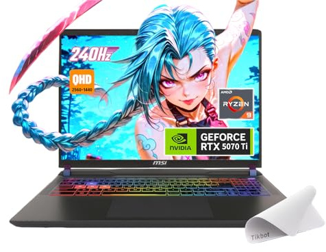 msi Vector 16 HX AI Gaming Laptop, 16 QHD+ IPS 240Hz,AMD Ryzen 9-8940HX Processor, GeForce RTX 5070 Ti, RGB Backlit, w/Mouse pad (Win 11, 16GB RAM | 1TB PCIe SSD)