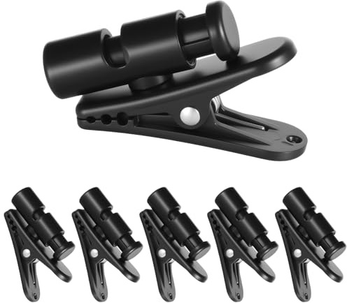 Kopfhörer-Clips, schwarze Headset-Kabel-Clips für Kopfhörer, Kabelklemme, Kleiderclip, Kunststoff-Ansteckmikrofon-Clip für 2–4 mm Kabel, 6 Stück