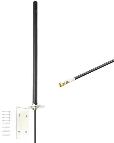 BOOBRIE 4G LTE Außenwandantenne 698–2700 MHz Rundstrahlantenne 3M RG58 Kabel SMA-Stecker und RP-SMA-Stecker für 4G LTE-Router, Gateway, Modem, Spypoint, Tactacam, Stealth Cam, Mobilfunk-Wildkamera