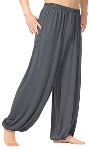MESHIKAIER Super weiche Herren Haremshose Freizeithose Pluderhose Pumphose Yoga Hose Sport Hose für 4 Jahreszeiten (Size XL, Dark Grau)