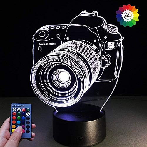3D Kamera Illusions LED Lampen Fernbedienung 7/16 Farbwechsel Acryl berühren Tabelle Schreibtisch-Nacht licht mit USB-Kabel für Kinder Schlafzimmer Geburtstagsgeschenke Geschenk