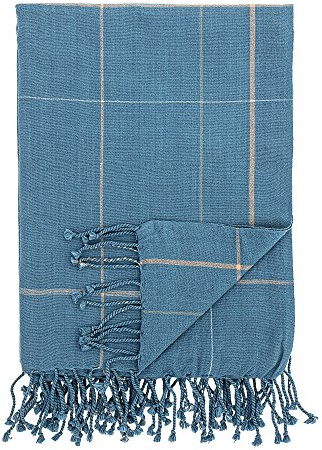 Bloomingville Tagesdecke, blau, Baumwolle