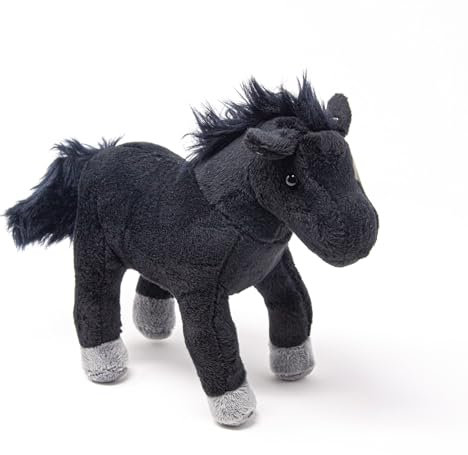 Cornelissen - 1017210 - Pferd, schwarz, Plüsch, Stofftier, 19cm, Waschbar bis 30 Grad