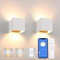 K-Bright 2 Stücke LED Wandleuchten mit Fernbedienung 14W Wandlampen Dimmbar Einstellbare Helligkeit 3000K-6000K, Einstellbar Abstrahlwinkel Up Down Wandbeleuchtung IP65 Weiß