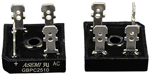 (Pack of 2 Pices) ASEMI GBPC2510 Bridge Rectifier Diode with Heat Sink Through Hole Single Phase Rectifier for Induction Cooker…
