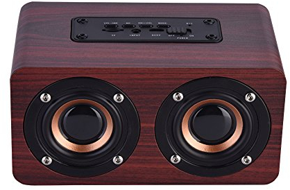 Bewinner 6W Cassa Altoparlante Bluetooth con 2 Trombe, Altoparlanti Stereo Senza Fili con 8 Ore di Riproduzione Continua, Mini Altoparlante Portatile in Legno da Desktop, Laptop, Telefoni, TV