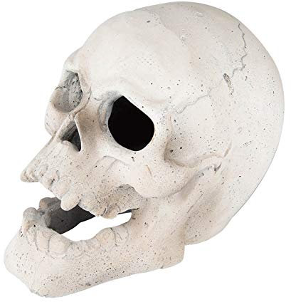 Stanbroil 22,9 cm großer künstlicher Totenkopf-Gasscheit für Halloween-Feuerstellen-Dekoration