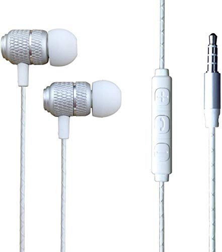 KP TECHNOLOGY Xiaomi Redmi Note 9 Pro 5G - Earphones In-Ear Headphones Earbuds with 3.5mm Jack [Remote & Microphone] Noise Isolating, High Definition For Xiaomi Redmi Note 9 Pro 5G (SILVER)
