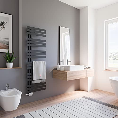 Schulte Designheizkörper Emma, Größe: 150 x 50 cm Stahl pulverbeschichtet, Farbton: Anthrazit H025150050 57