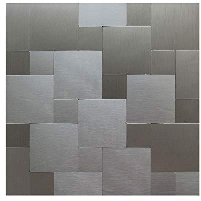 oomvarmer Küchenrückwand Aluverbundplatte Selbstklebend Wandpaneele Spritzschutz Aluminium Platte Küche Mosaik Wandaufkleber Grau 1 Stück