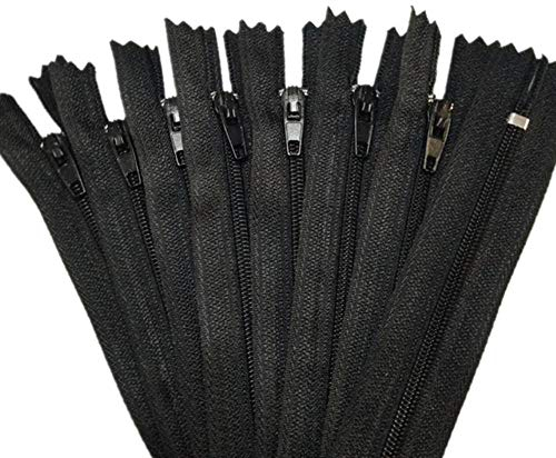 20pcs 3# (12-24 Zoll) 30-60CM geschlossener Nylonspulenreißverschluss Schneider-Nähprozess 20-farbig-schwarz, 40cm 20pcs