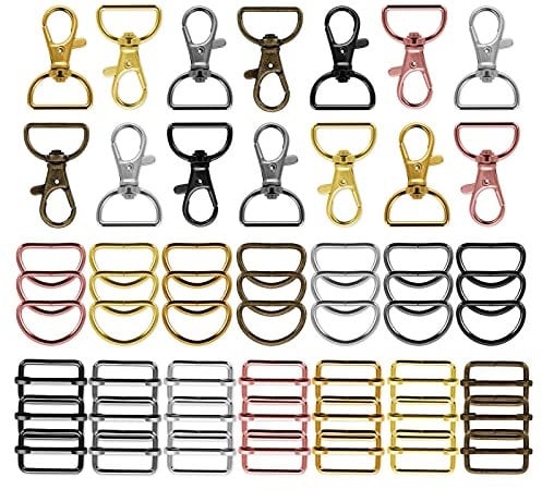 56 Stück Karabiner Schlüsselanhänger Basteln Karabiner Karabinerhake Schlüsselringe D Ring Schiebeverschluss Drehschnalle Karabinerhaken Schlüsselanhänger Ring Haken Brieftasche Lanyard Tragetasche