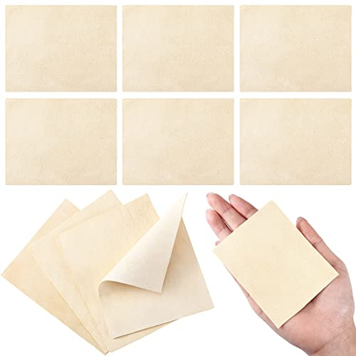 20 Pieces Pre-Cut Chamois for Smoothing Pottery Edges, Mud, Chamois and Leather Pottery Tools - 3.75 x 3