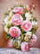 OWN4B Kreuzstich-Set, geprägt, Blumen in Vase, gedrucktes Muster, 11-fädig, 36,1 x 46 cm, DIY-Stickset (Vase)