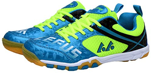 Zapatos De Tenis De Mesa para Hombres Y Mujeres Zapatos De Corte Interior Antideslizantes Ligeros Transpirables De Fondo Suave,Verde,42 EU