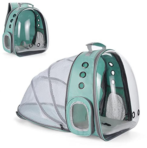 YUDOXN Haustier Hunde Katzen Rucksack Raumkapsel. Tragetaschen für Katzen und Hunde. Tragbar Transportrucksack Transporttasche für Haustiere. (Bean Green, Hintere Verlängerung)