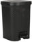 7 Litre Rattan Style Square Plastic Foot Pedal Bins Household Rubbish Bin Bathroom Bins Pedal Waste Trash Bin Dustbin Plastic bin For Home Kitchen Office Bedroom Toilet Restroom (BLACK)