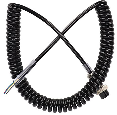 Qiilu Cb Microphone Cable 4 Pin PVC Radio Microphone Cable Replacement Female Hand Mic Cord with Prewired 4 Pin Connector for Cb Ham Radio