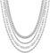 CASSIECA 4 Stück Edelstahl Halskette Kette für Männer Silber Curb Cuban Link Figaro Seil Rolo Ketten Sets | Hypoallergische Robuste Halskette Herren Kette