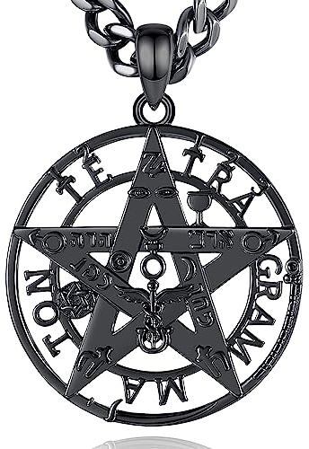 CELESTIA Pentagramm Kette Silber 925 Kette Herren Schwarz Damen Anhänger Hexen Schmuck Wicca Talisman Glücksbringer Mann Edelstahl Kette Herrengeschenke Valentinstag Vatertag