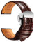 REZERO Leder-Uhrenarmbänder für Herren, Krokodilprägung Uhrenarmbänder mit Schnellverschluss, Ersatz Armband aus Echtem Leder für Uhren 19mm 20mm 21mm 22mm