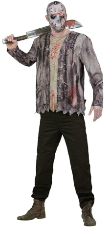Smiffys Friday the 13th, Jason Voorhees, Kostüm, Jacke mit eingesetztem Oberteil und Hockey-Maske