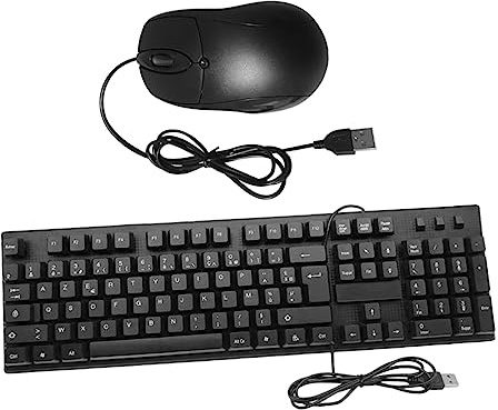 Gatuida Tastiera e Mouse Cablati Tastierino Numerico Abs 104 Tasti Nero per PC e Laptop Cavo USB e Massima Comfort
