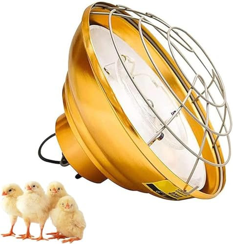 NEZIH Poultry Heat Lamp for Chicks, Infrared Heat Lamp, 200W-400W Chicken Brooder Heat Lamp with Thermostats and Bulb for Chicks Reptile Puppy Kitten Lambs Ducks and Pets