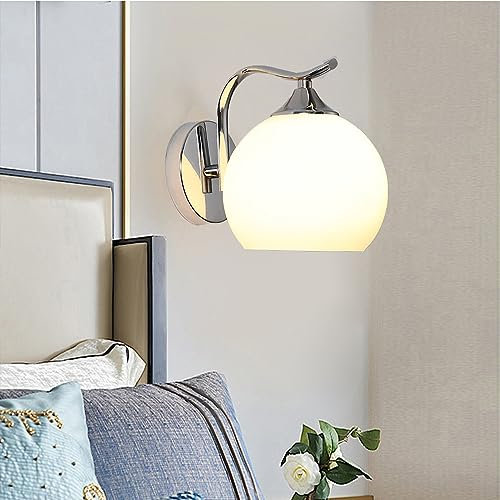 Chao Zan Rund weiß Glas Kugel Wandleuchten Innen Modern Flur Schlafzimmer Wohnzimmer Bad Wandlampe Kinderzimmer Industrie Goldfarben Metall Wandbeleuchtung Bett Treppenhaus Balkon E27 Küche Glaskugel